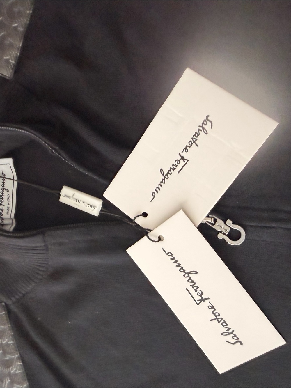 Salvatore Ferragamo Black Men's Zip-Up Sweater - Picture 7 of 16